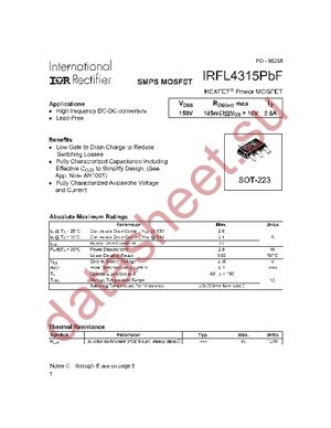 IRFL4315PBF datasheet  